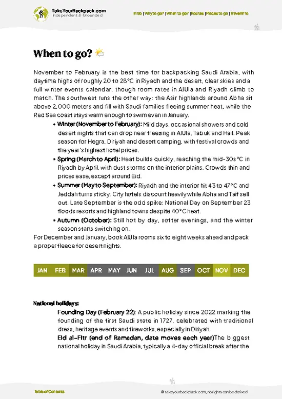 example page 3 from our offline Travel Guide for Saudi Arabia